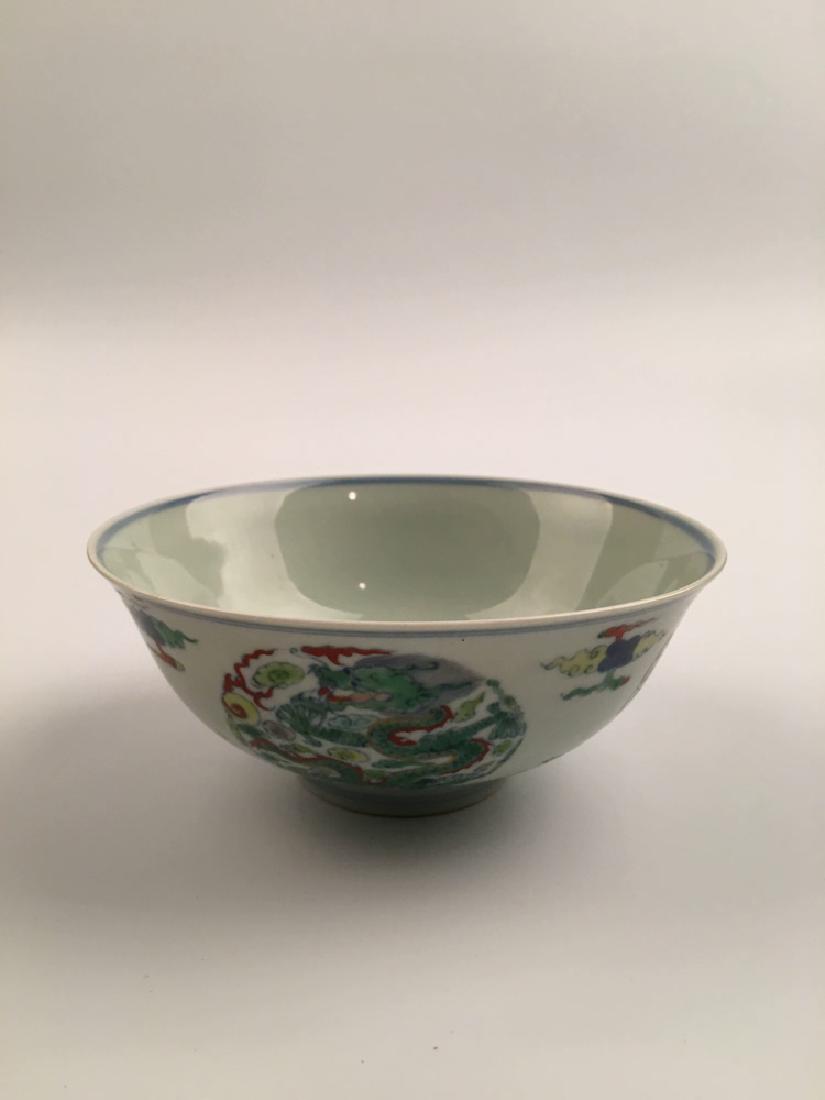 Chinese Qing Doucai Dragon Porcelain Bowl (1 of 8)