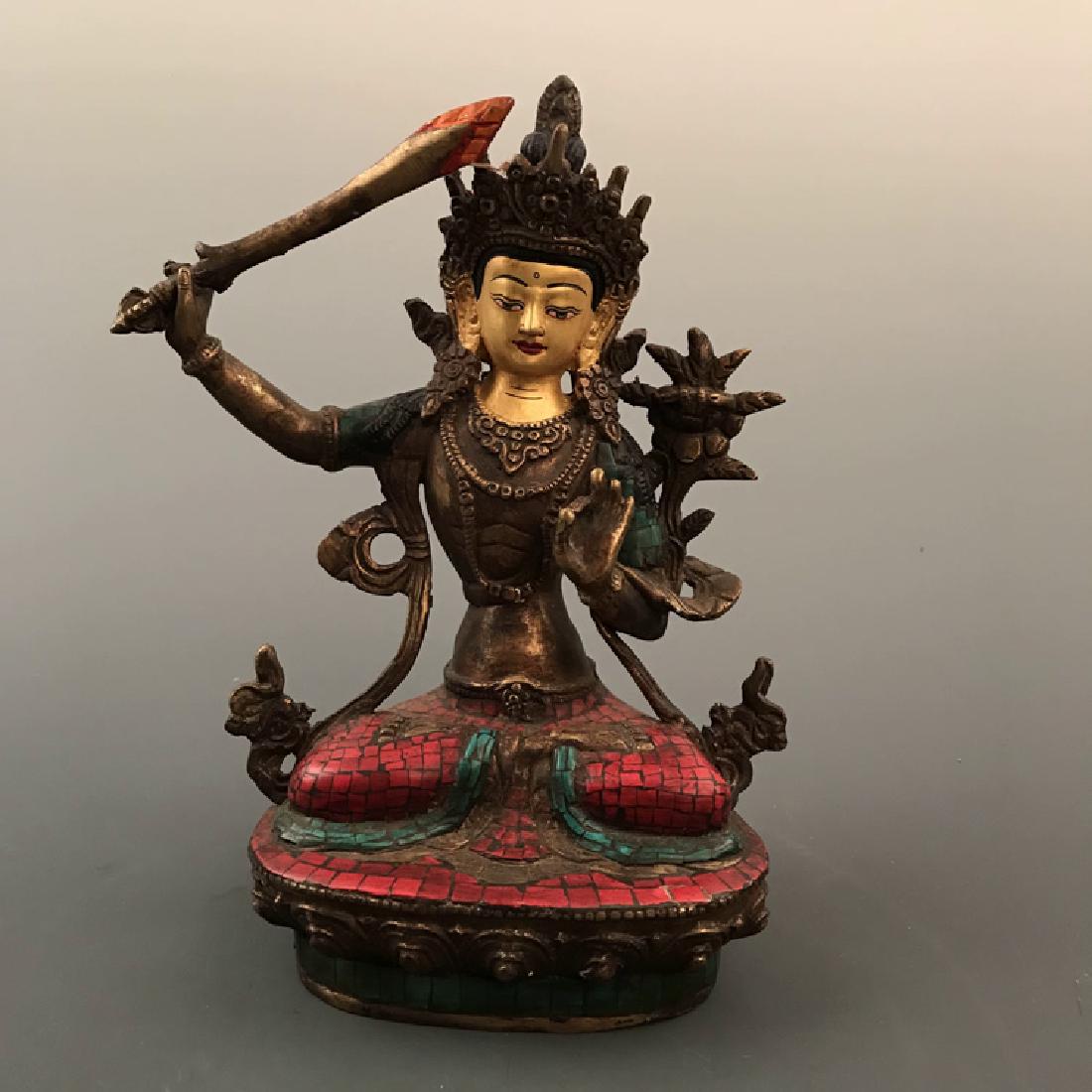 Chinese Qing Gilt Bronze Buddha (1 of 6)