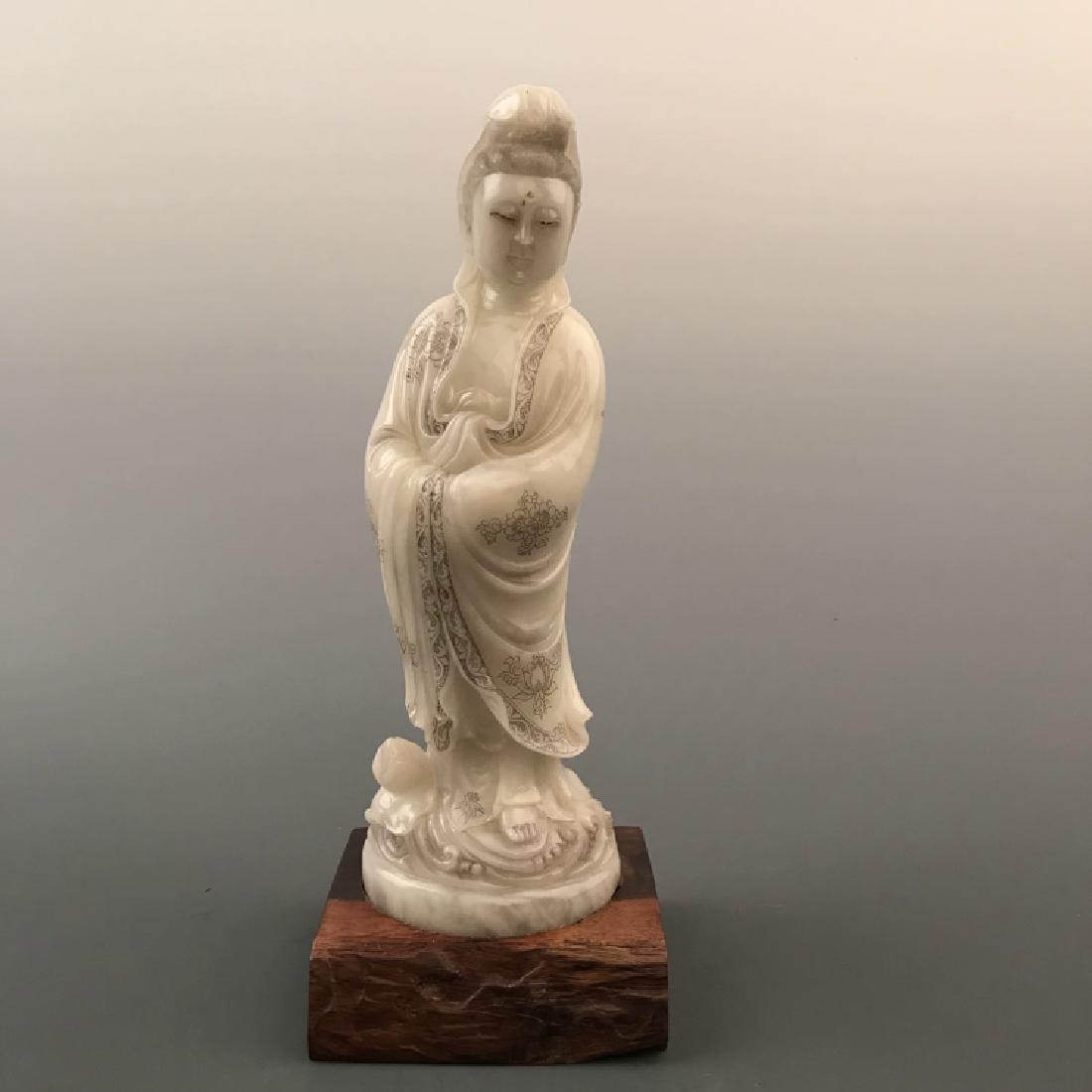 Chinese Shoushan Stone Carving Guanyin (1 of 8)