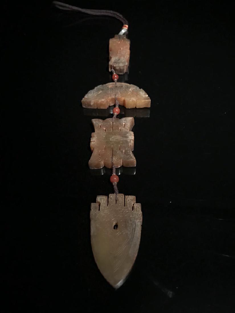 Four Piece Chinese Han Dynasty Jade Pendant (1 of 8)