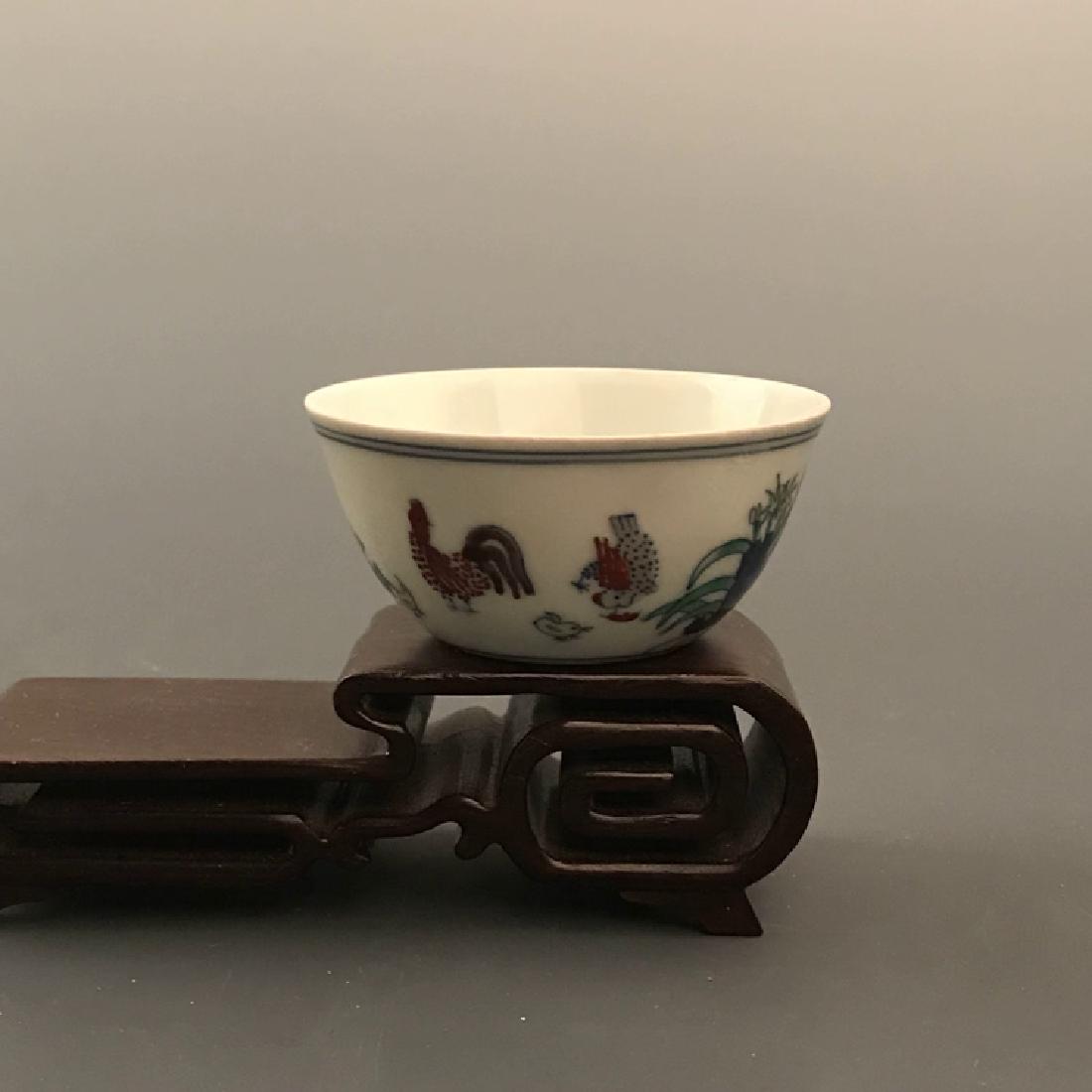 Chinese Doucai Chicken Cups with Chenghua Marks (1 of 6)