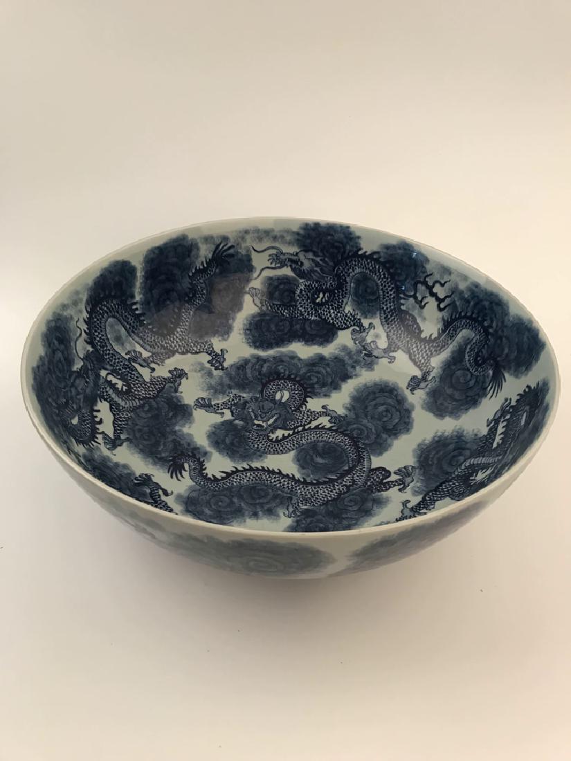 Chinese Qing Blue and White Dragon Big Bowl With Kangxi (1 of 10)