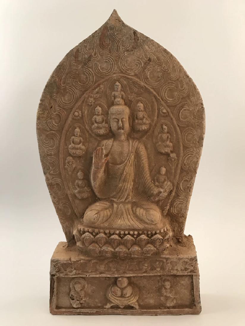 Chinese Pottery Seated Buddha (1 of 10)