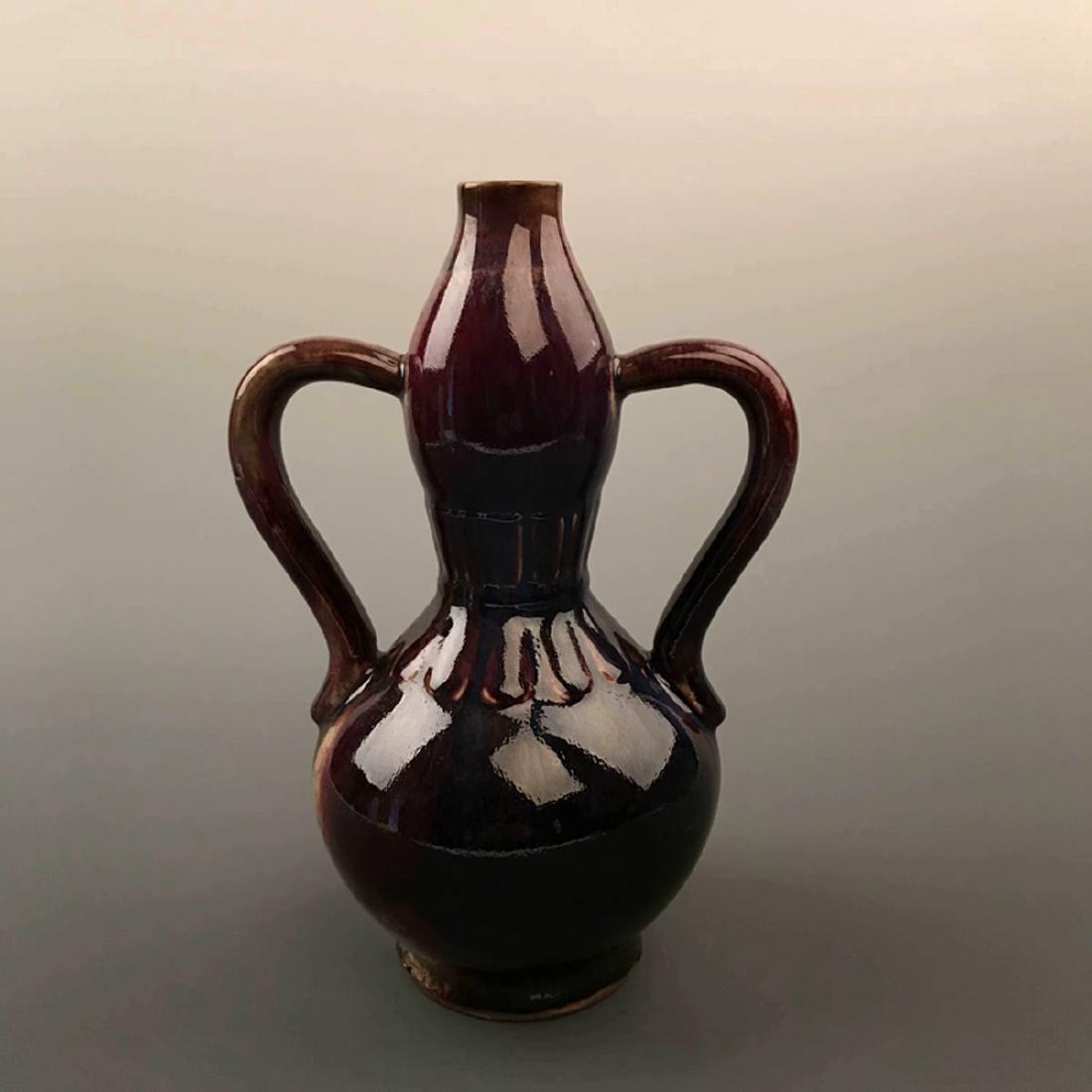 Chinese Red Glazed Gourd Vase with Qianlong Mark (1 of 6)