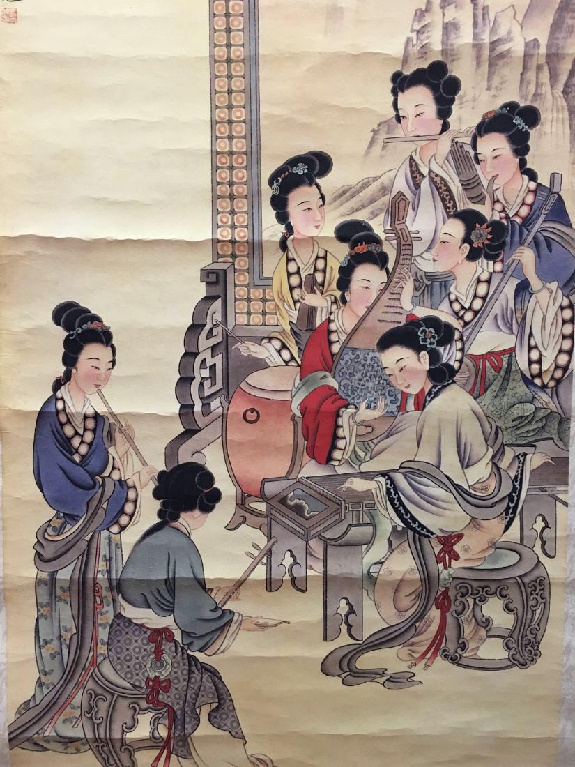 Chinese Hanging Scroll Of Maidens With Qing Dynasty Fei (1 of 6)