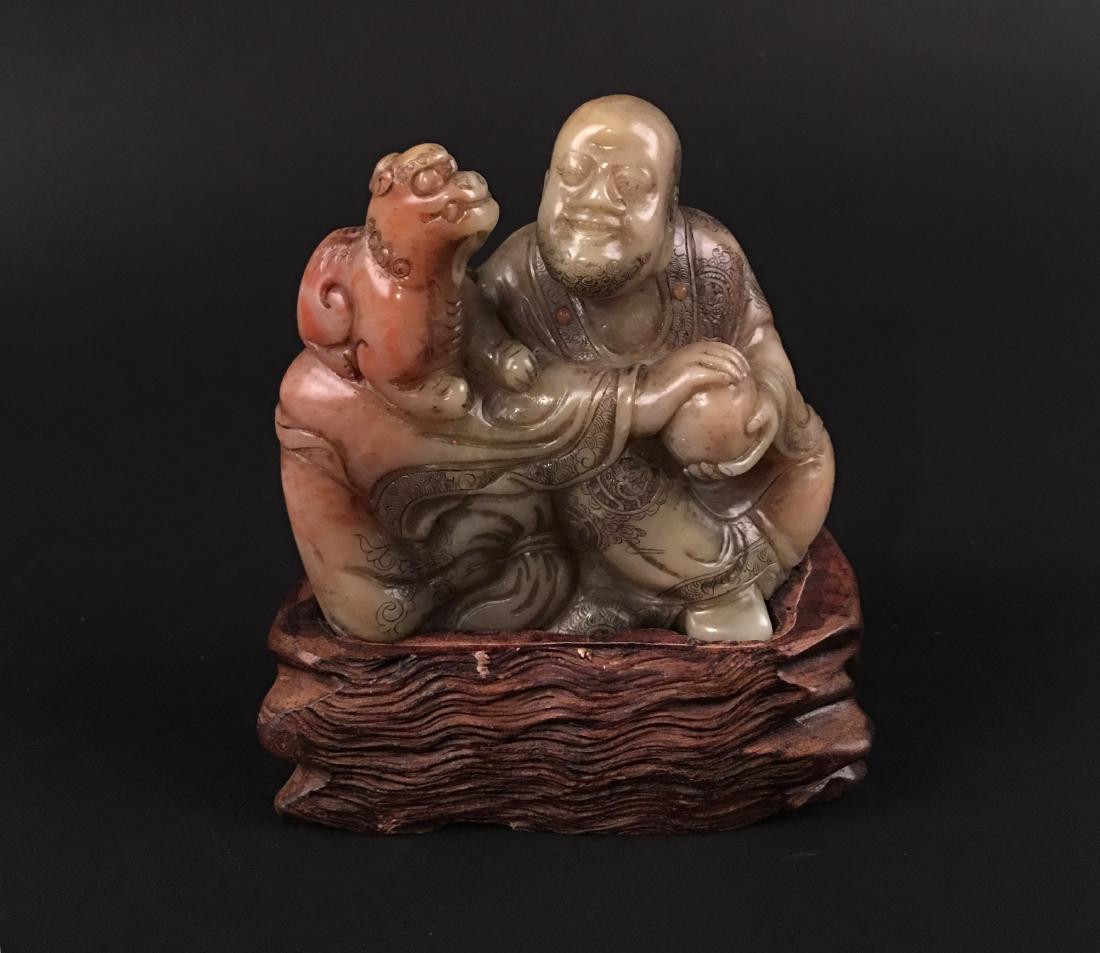 Chinese Jade 'Immortal and Ruishou' Figure (1 of 8)