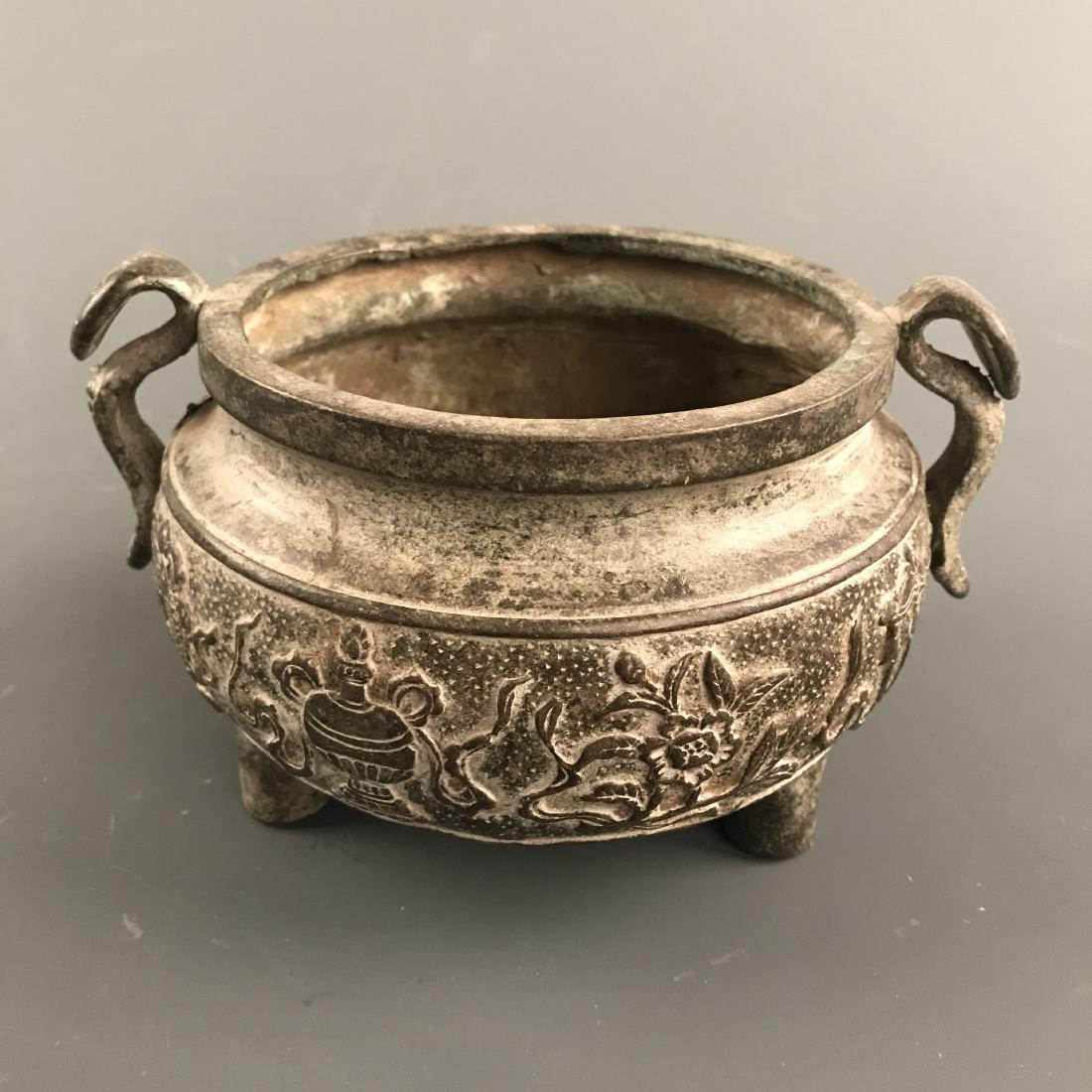 Chinese Bronze Tripod Censer: Chinese Bronze Tripod Censer 4'' H, 6-3/4'' W; 1.8 lb Shipping: We are able to pack and ship this item to an address in the United States for $25.00 via UPS Ground or USPS Priority Mail. Tracking info