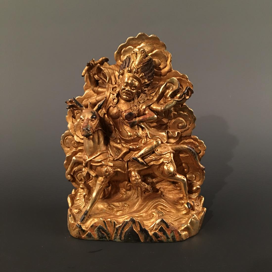 Chinese Gilt Bronze Buddha Statue: Chinese Gilt Bronze Buddha Statue 7'' H, 6'' W; 1854 g Shipping: We are able to pack and ship this item to an address in the United States for $35.00 via UPS Ground or USPS Priority Mail. Tracking inf