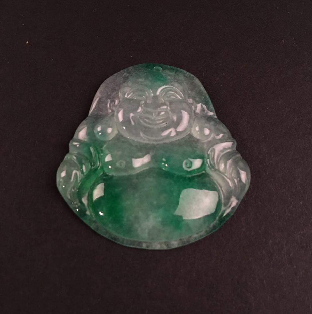 Chinese Archaic Jade 'Happy Buddha' Pendant (1 of 5)