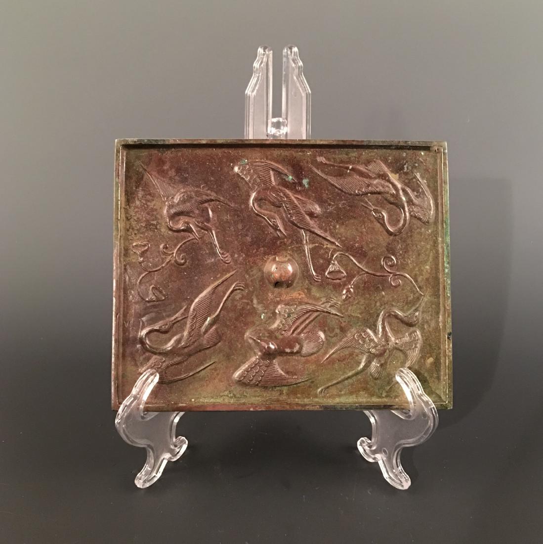 Chinese Bronze Square Mirror (1 of 6)