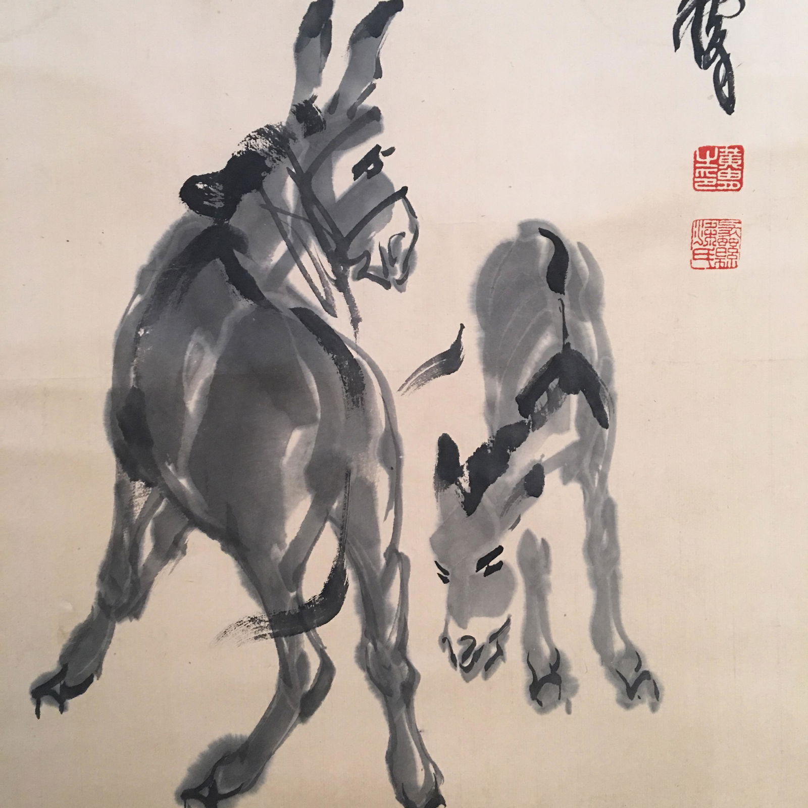 Chinese Hanging Scroll of 'Donkey' Painting, Shen Quan (1 of 7)