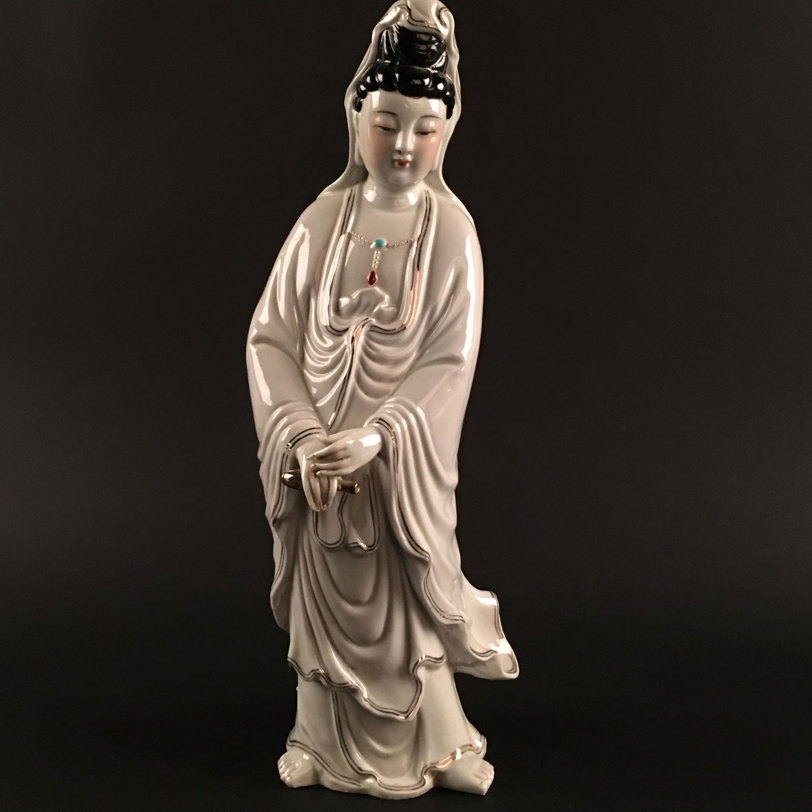 Chinese Porcelain Bodhisattva Statue (1 of 10)