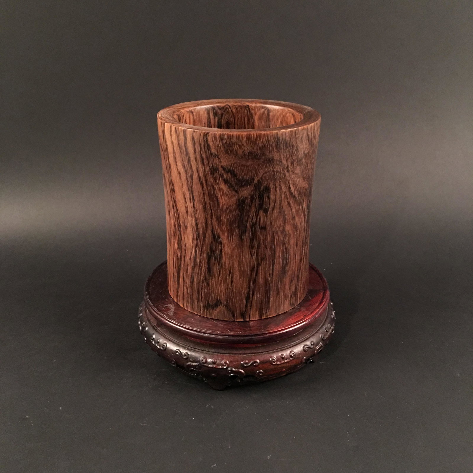 Chinese Rosewood Brushpot: Chinese Rosewood Brushpot 6'' H, 5'' W; 1.8 lb Shipping: We are able to pack and ship this item to an address in the United States for $30.00 via UPS Ground or USPS Priority Mail. Tracking information