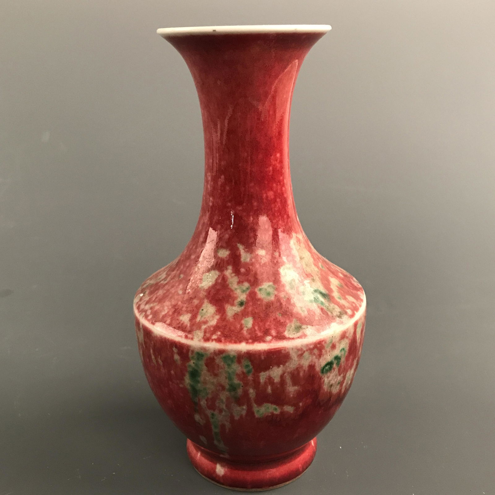 Chinese Red Glazed Vase, Kangxi Mark (1 of 7)
