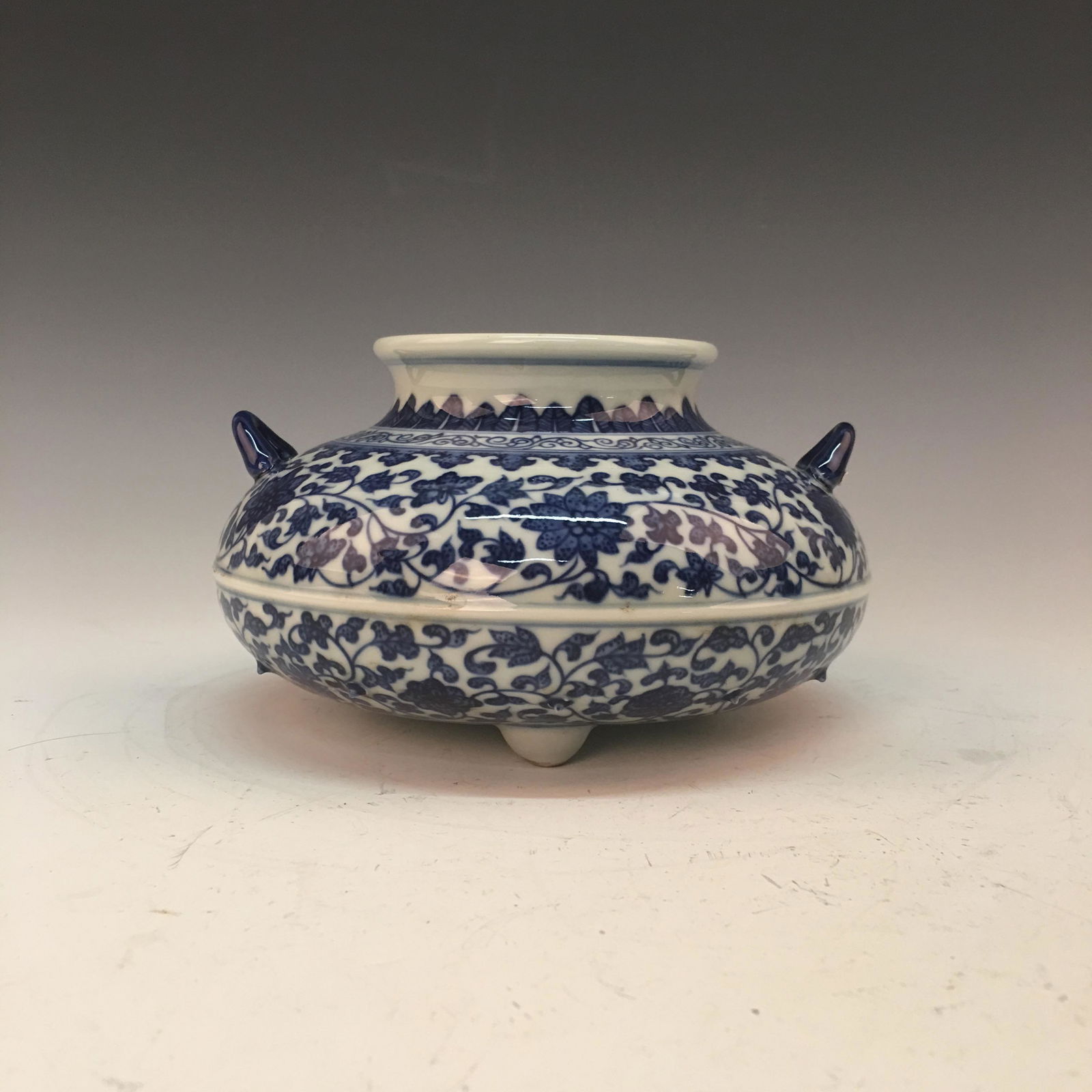 Chinese Blue-White Censer, Qianlong Mark (1 of 7)