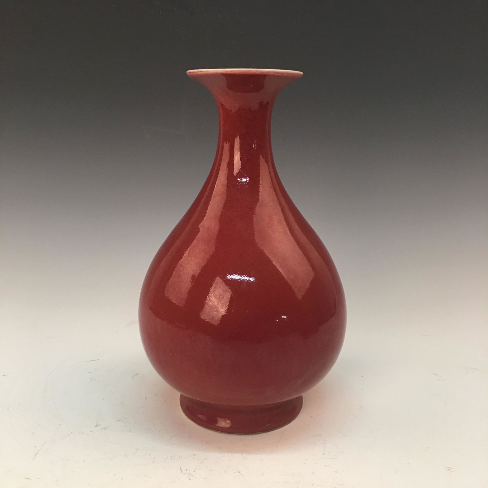 Chinese Red Glazed Vase, Kangxi Mark (1 of 6)