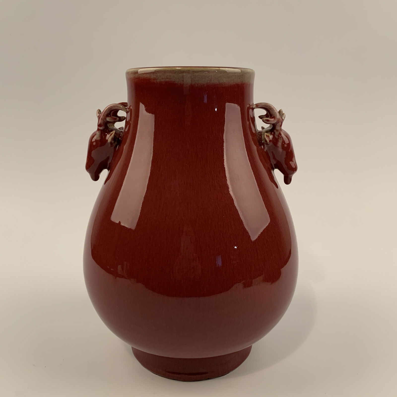 Chinese Oxblood Red Glaze Porcelain Vase  11'' H, (1 of 9)