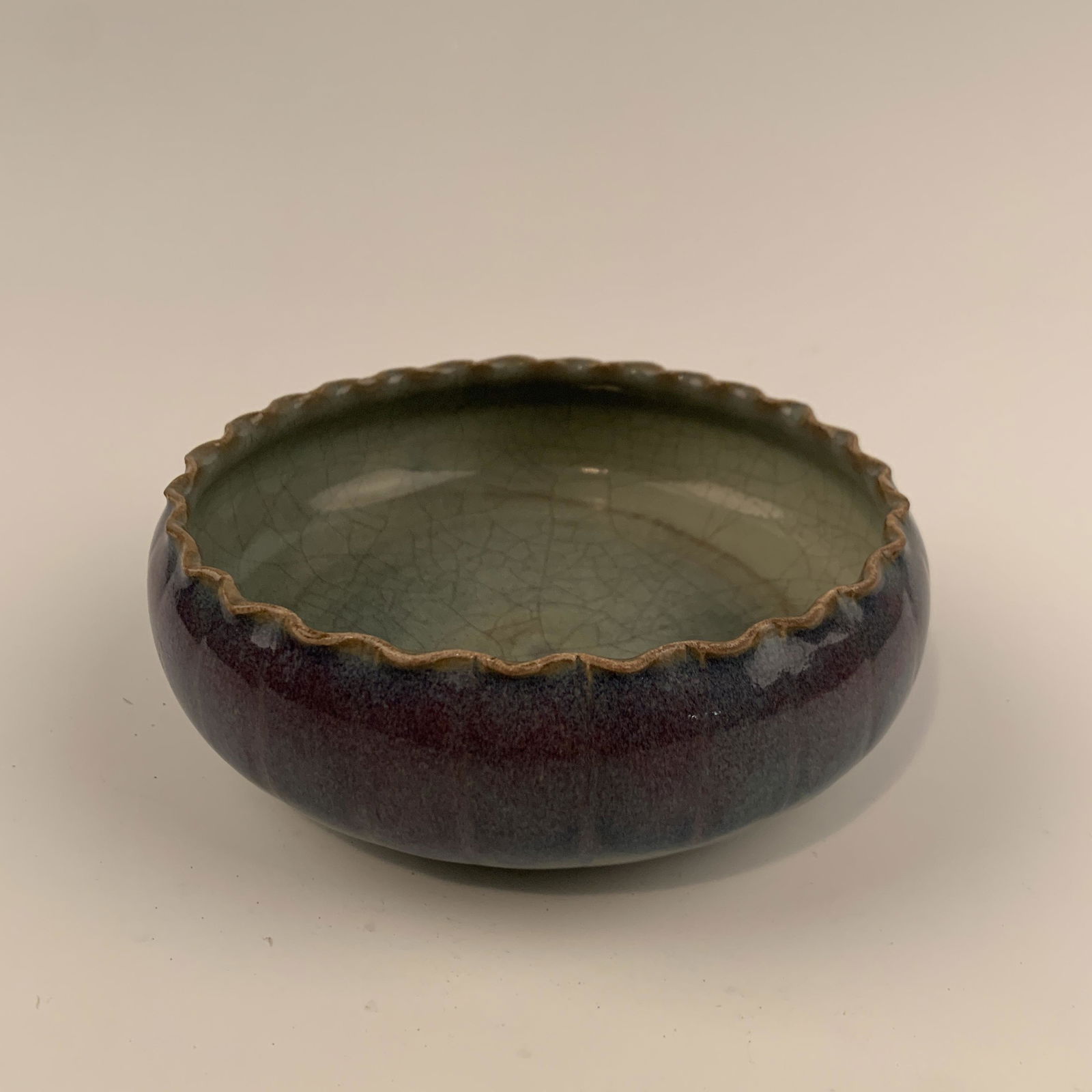 Chinese Jun Yao Brush Washer  2-1/2'' H, 7-1/2'' W; (1 of 8)