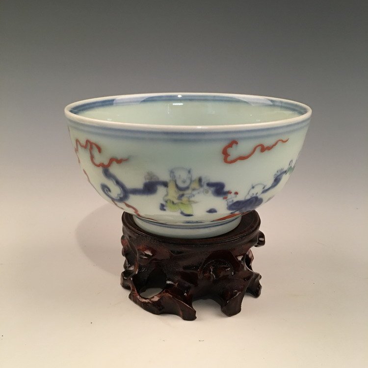 Fine Ming Doucai Bowl with Children (1 of 8)