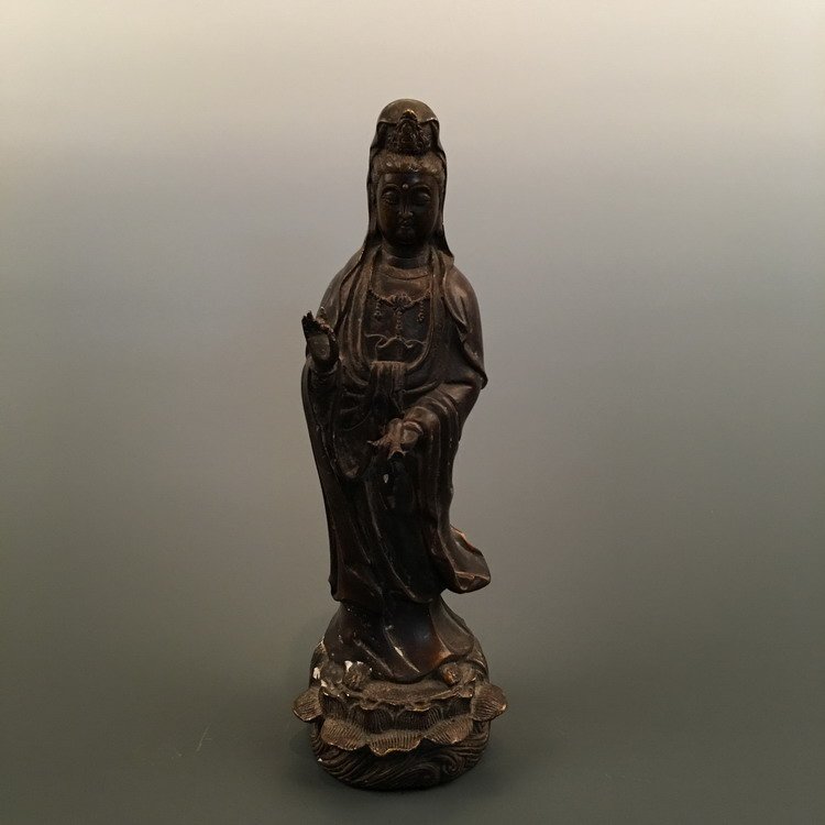 Old Chinese Bronze Guanyin Figure (1 of 6)