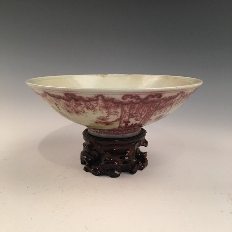Chinese Copper Red Porcelain Bowl (1 of 7)