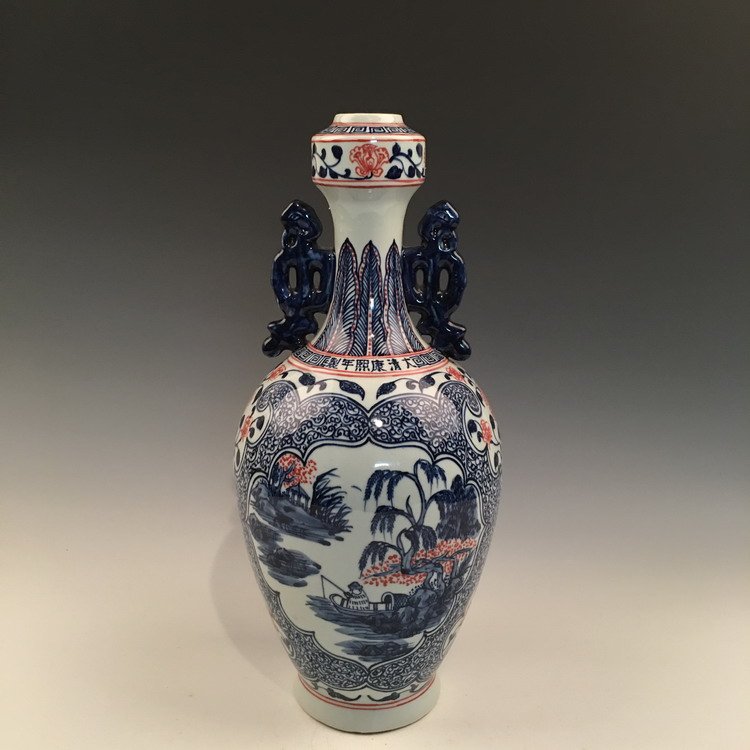 Chinese  Blue and Red Vase (1 of 6)
