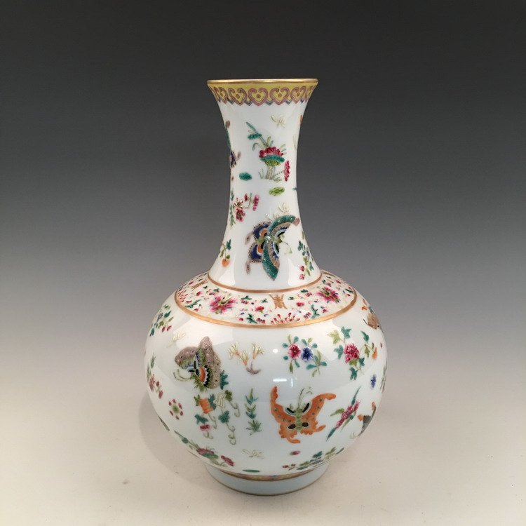 Chinese Famille Rose Vase with Butterfly (1 of 6)