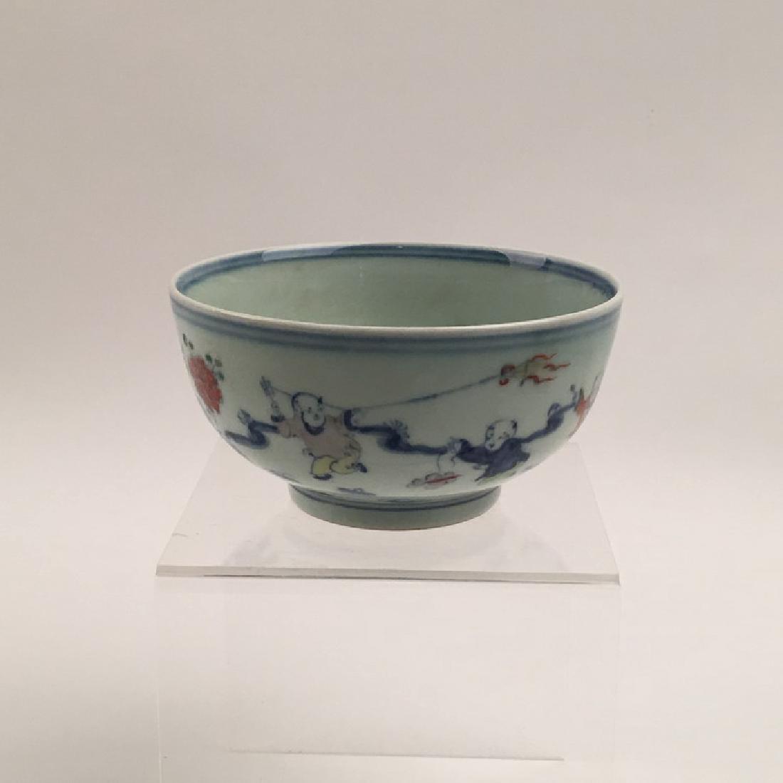 Fine Ming Doucai Bowl with Children Playing (1 of 5)