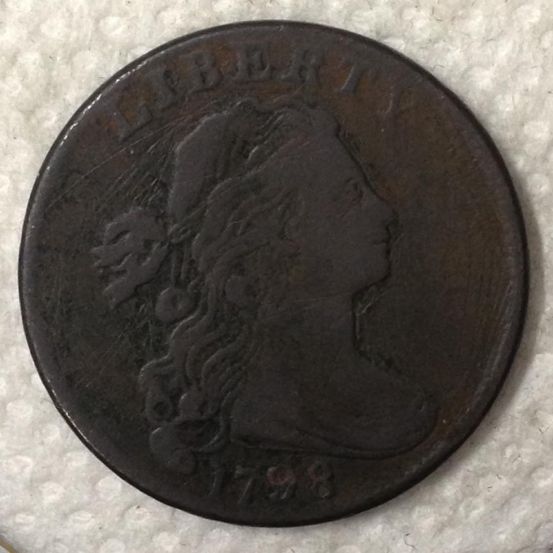 1798 1C F-VF DETAIL LIGHT SCRATCHES IN THE FIELDS AND (1 of 2)