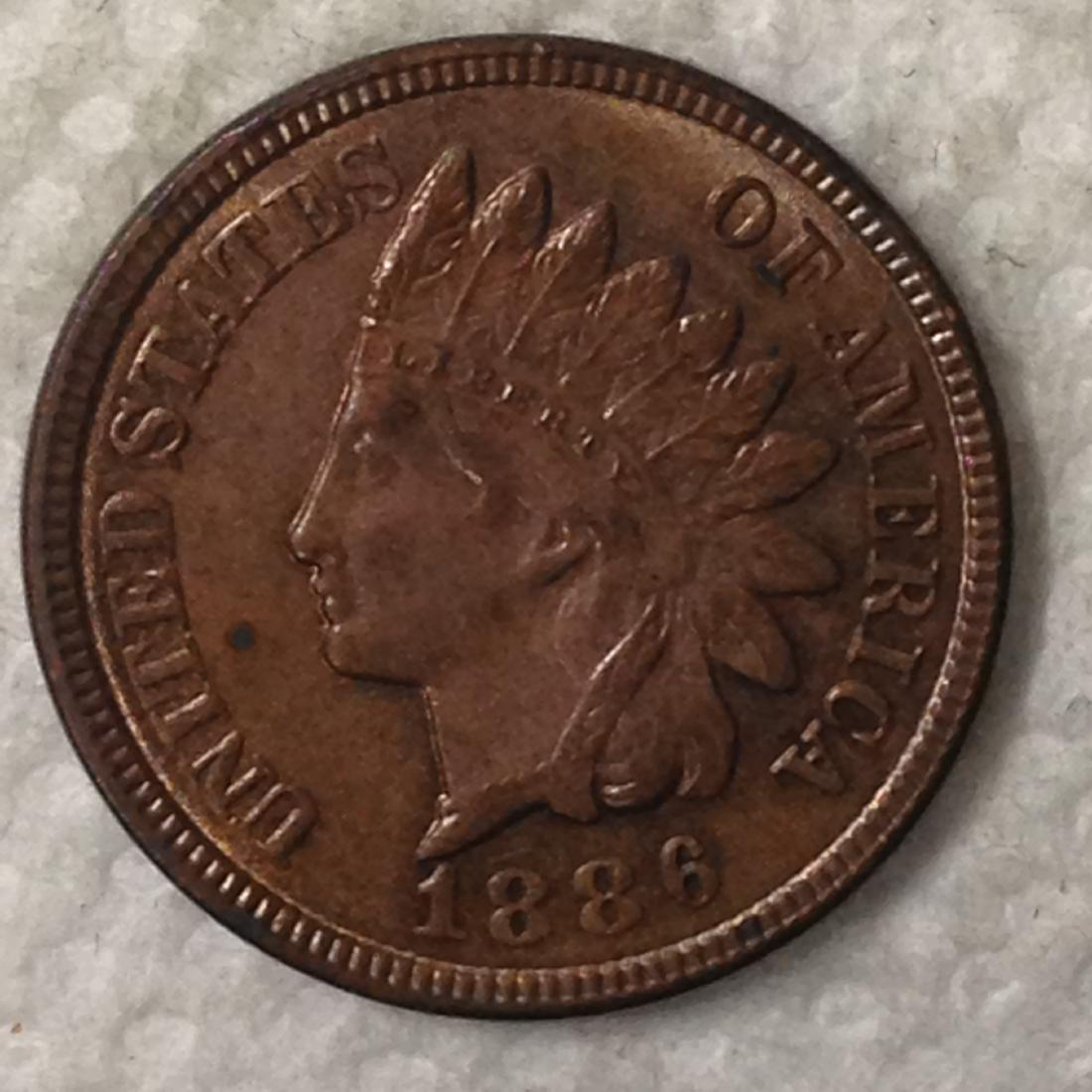 1886 TY2 1C MS64 RB SHARP, LUSTROUS RED AND BROWN. (1 of 2)