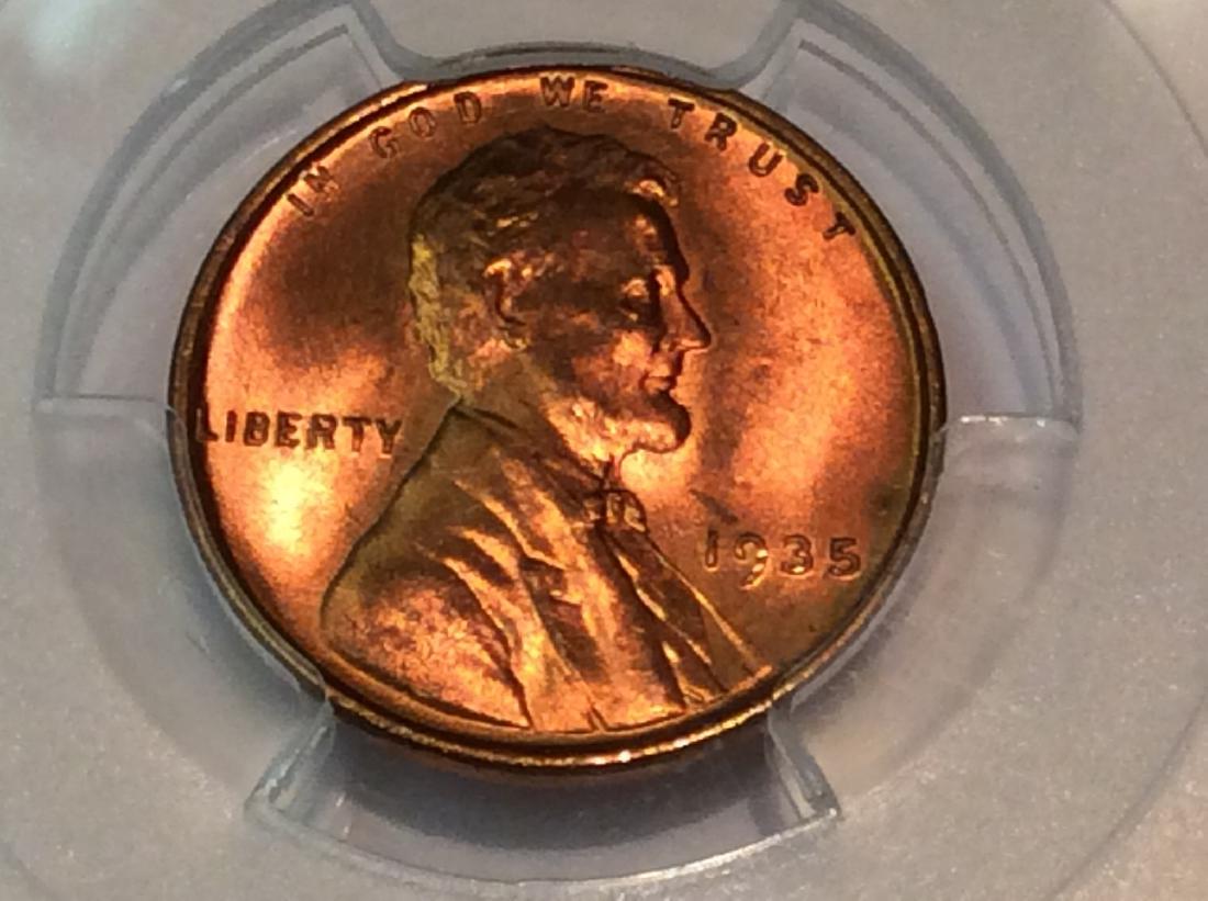 1935 1C PCGS MS66 RD FRESH FROM PCGS. BLAZING RED GEM, (1 of 2)