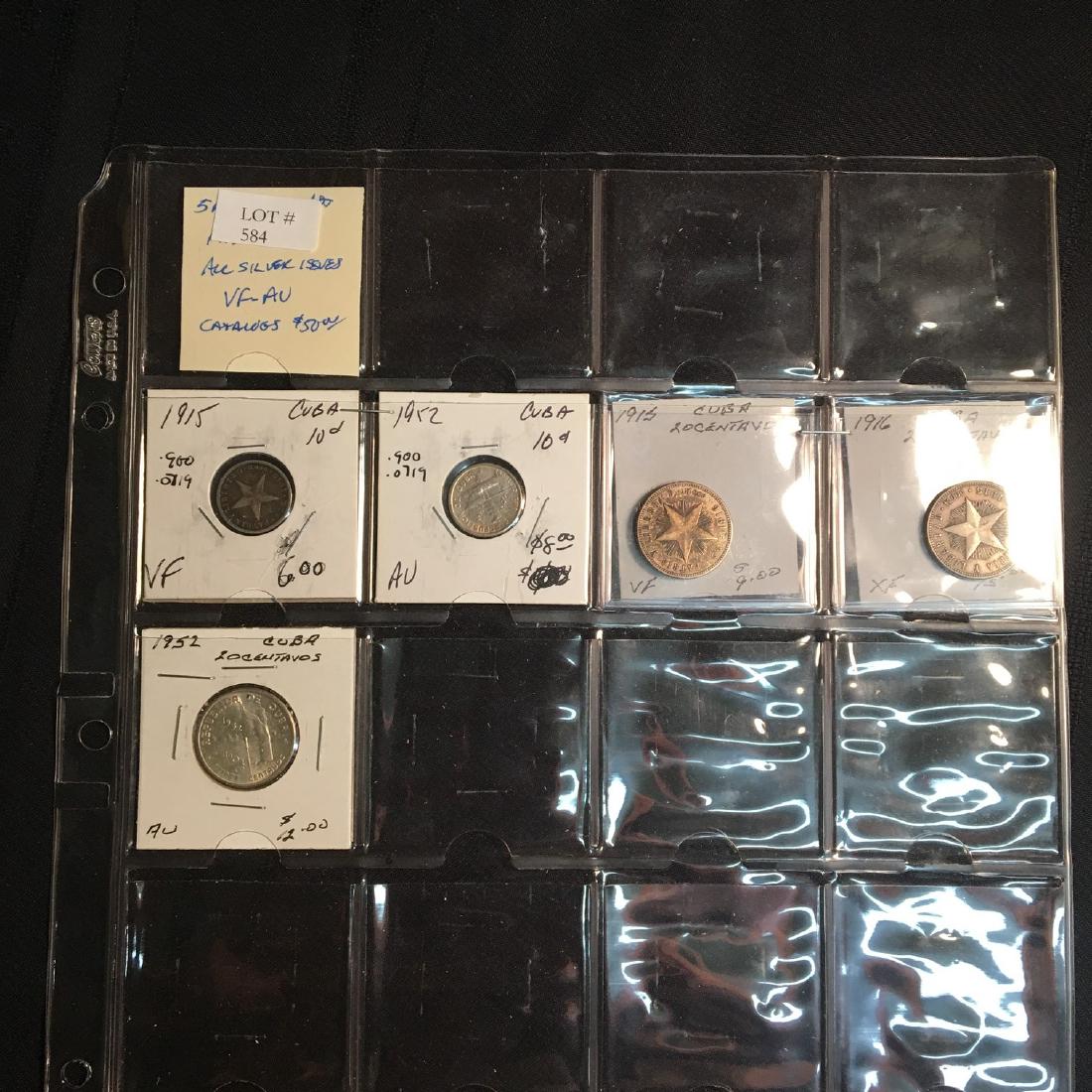 1915 -1952 5PC CUBA COIN LOT VF-AU BINDER LOT- 1915 10C (1 of 2)