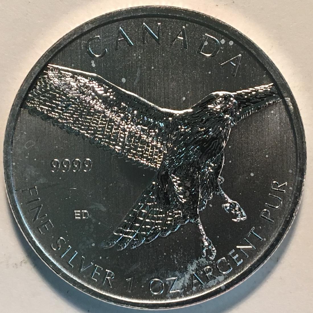 2015 CANADA 1OZ SILVER RED TAILED HAWK GEM BU .999 (1 of 2)