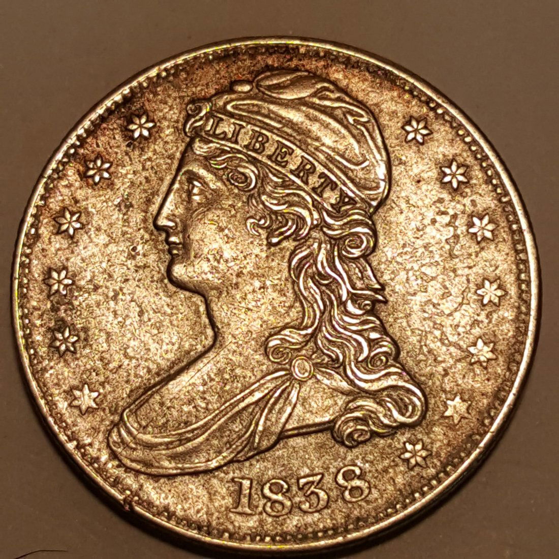 1838 REEDED EDGE 50C XF DETAIL ROUGH SURFACES, (1 of 2)