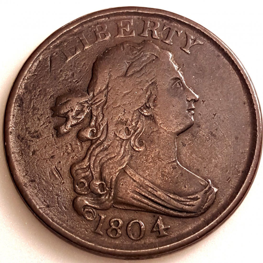 1804 1/2 CENT VF+-XF -PLAIN 4 NO STEMS (1 of 2)