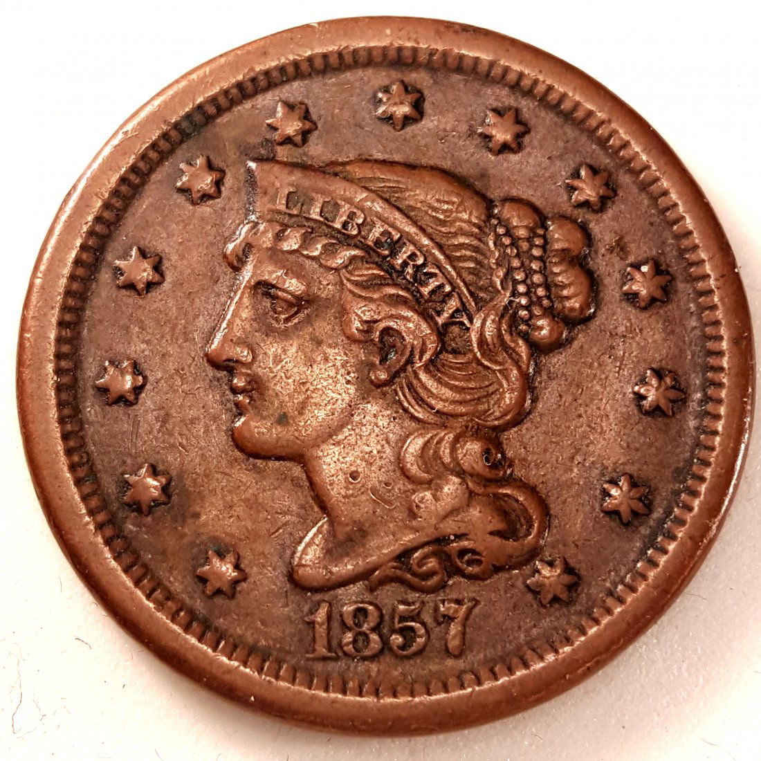 1857 LARGE CENT SMALL DATE XF (1 of 2)