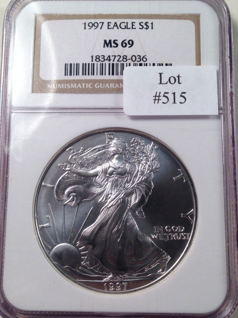 1997 AMERICAN SILVER EAGLE NGC MS69 (1 of 3)