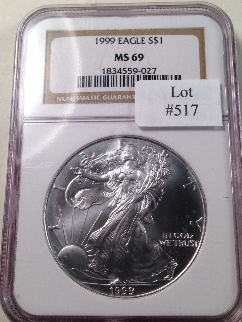 1999 AMERICAN SILVER EAGLE NGC MS69 (1 of 3)