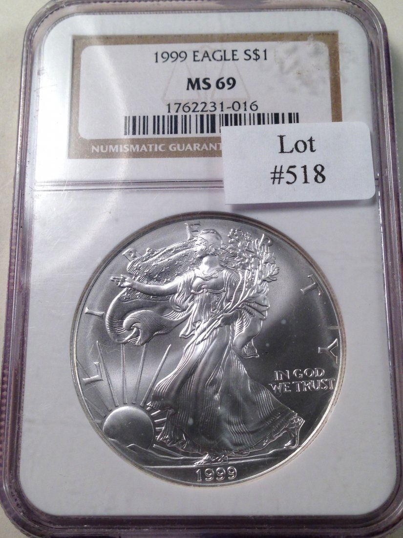 1999 AMERICAN SILVER EAGLE NGC MS69 (1 of 3)