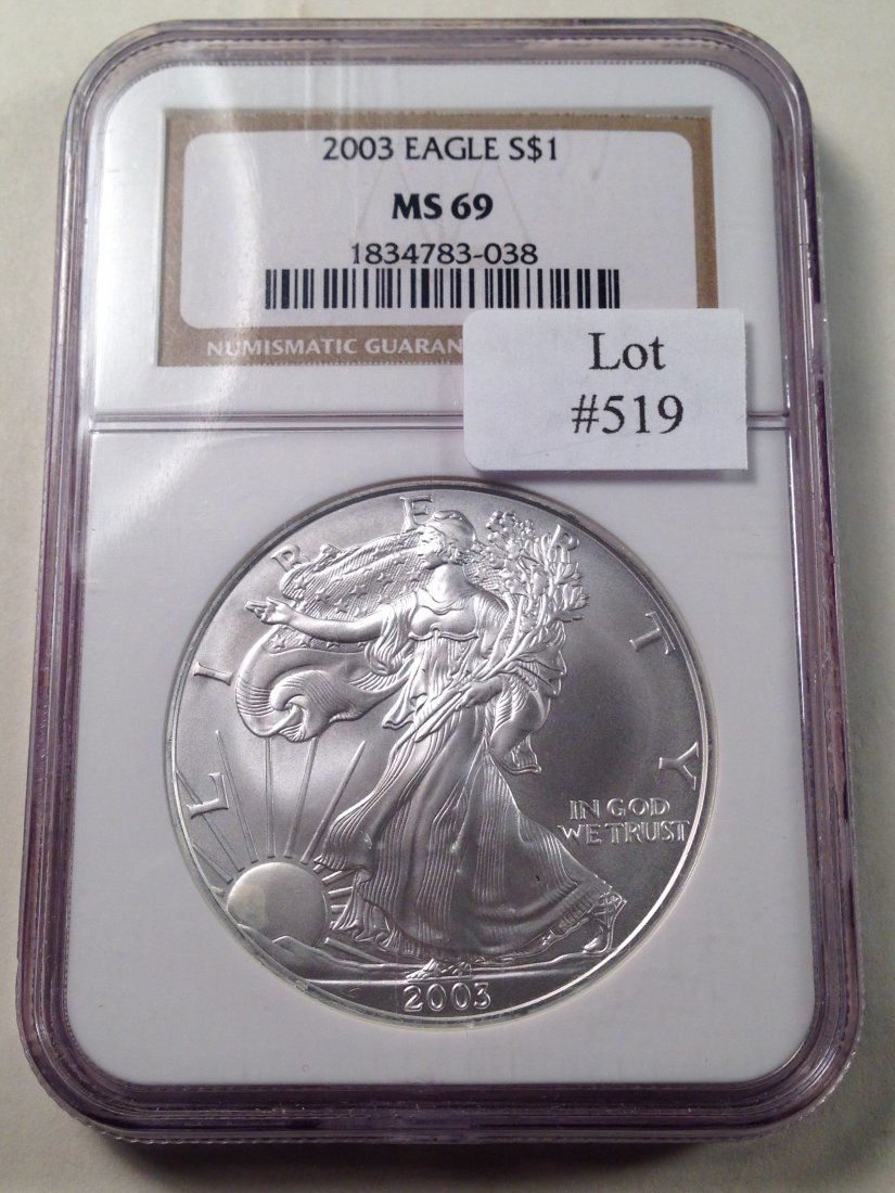 2003 AMERICAN SILVER EAGLE NGC MS69 (1 of 3)