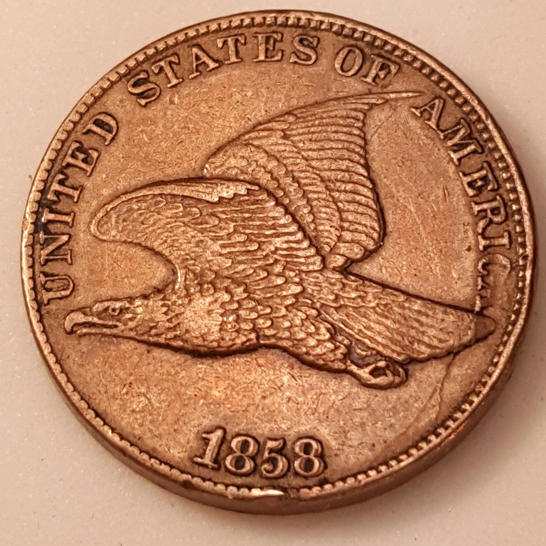 1858 LL 1C XF SHARP BUT SMALL RIM DING (1 of 2)