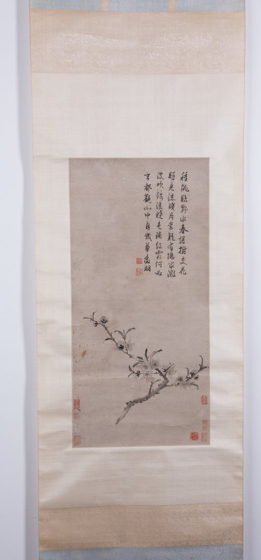 CHINESE SCROLL PAINTING OF FLOWERS (1 of 10)