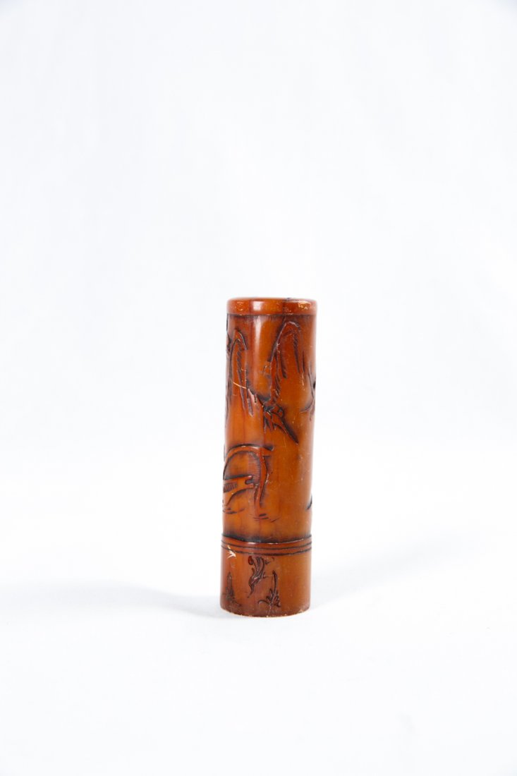 TWO CHINESE REPUBLIC SOAPSTONE SEALS: LENGTH: 3 7/8"