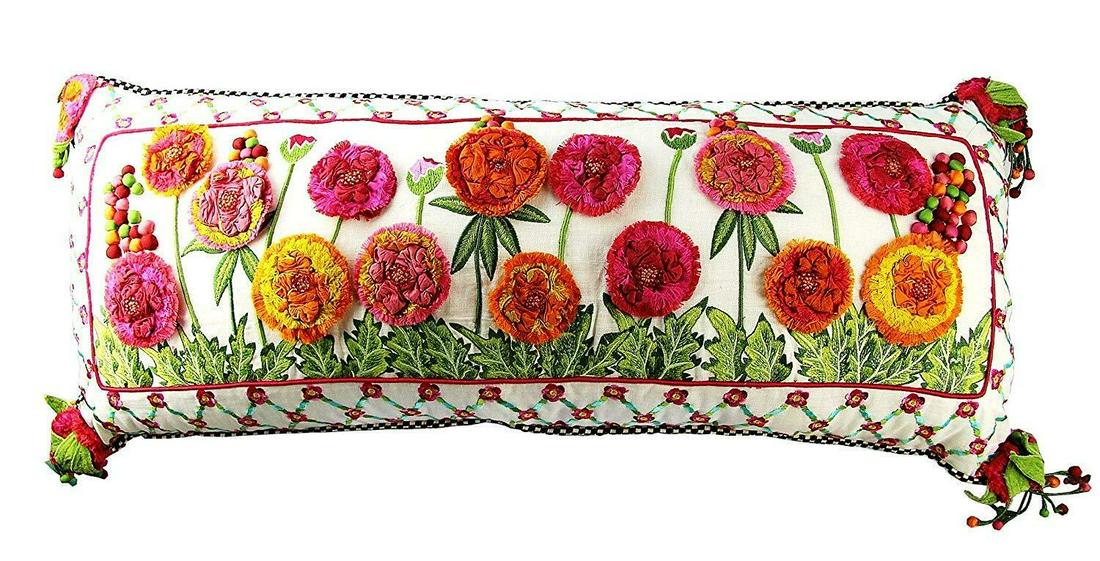 MACKENZIE CHILDS MERRIFIELD POPPY LUMBAR PILLOW 15" X (1 of 7)