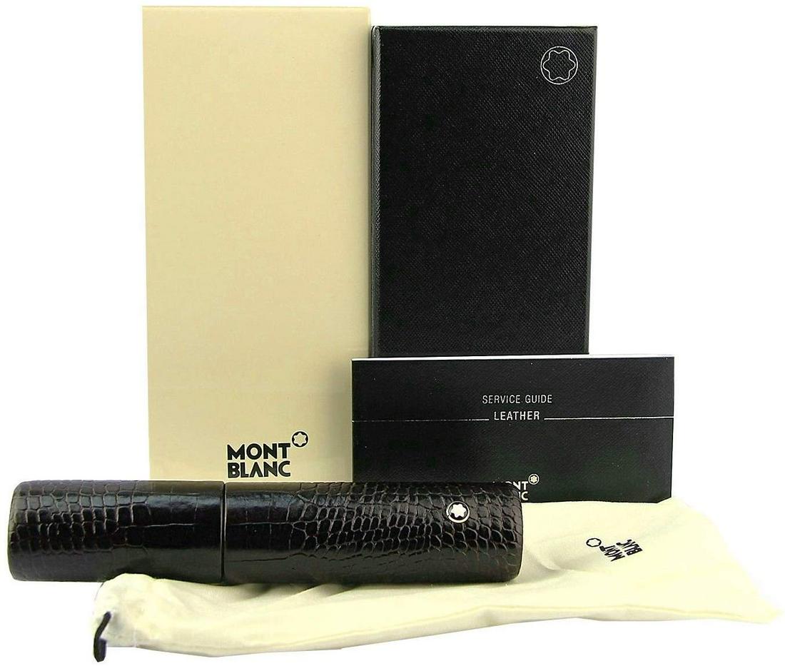 MONTBLANC 107400 MEISTERSTUCK ESPRESSO BROWN LEATHER 1: MONTBLANC EXTREMELY RARE! MEISTERSTUCK SELECTION ESPRESSO BROWN LEATHER HARD CASE FIT ONE PEN ALLIGATOR EMBOSSED IMPORTANT! MEASURE YOUR PEN TO MAKE SURE IT WILL FIT!!! 6.5" Long x 1.25" Widest Diamet