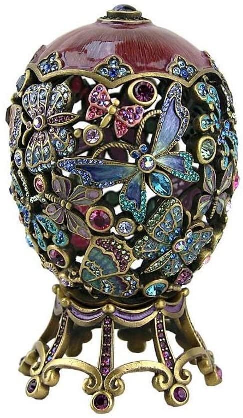 Jay Strongwater Butterfly Egg with Swarovski Crystals: An AMAZING COLLECTABLE, Swarovski Crystals JAY STRONGWATER BUTTERFLY EGG WITH A SEPARATE JAY STRONGWATER FITTED STAND THAT WAS MADE FOR THIS EGG. THIS DELIGHTFUL EGG IS HAND ENAMELED OVER METAL WITH S