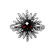 DAVID YURMAN 18mm STARBURST RING STERLING SILVER RED