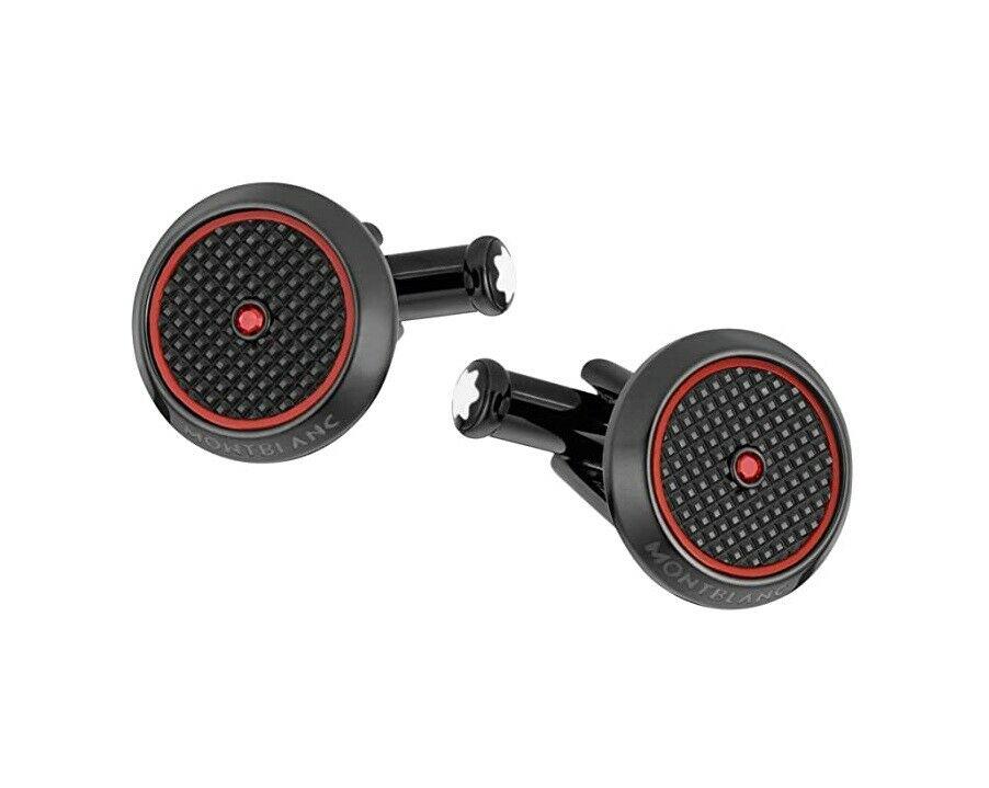 MONTBLANC TIMEWALKER HORLOGERIE ST. STEEL BLACK & RED: MONTBLANC 100% ORIGINAL & BRAND NEW, ORIGINAL BOXTIMEWALKER COLLECTION MONTBLANC TIMEWALKER HORLOGERIE BLACK & RED CUFFLINKSSTAINLESS STEEL18 mm DiameterORIGINAL MONTBLANC TAGS.ORIGINAL & BRAND NEW, M