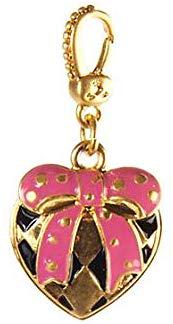 MacKenzie Childs Pink Heart Charm: MacKenzie Childs Pink Heart Charm with Tags, Original Box, 100% Authentic. Charm is finished with 14K gold plating, and enamel accents. Each charm is beautifully packaged for easy gift giving.