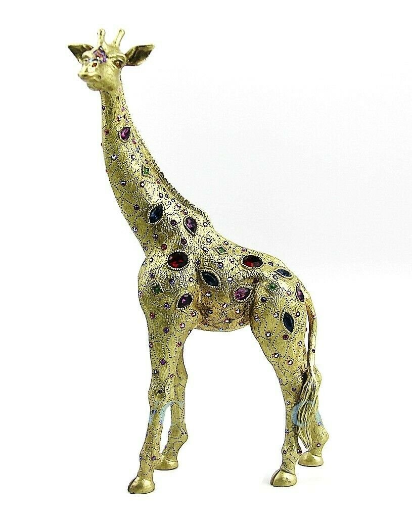 JAY STRONGWATER 9.5" GIRAFFE FIGURINE ANTIQUE GOLD: JAY STRONGWATER GIRAFFE FIGURINE ANTIQUE GOLD. EXTREMELY RARE! 9.5" tallHand-set Multicolor LARGE Swarovski Crystals.Handcrafted in USA100% AUTHENTIC GUARANTEED